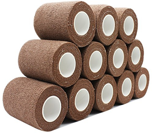 COMOmed selbstklebender verband elastische binde handgelenk bandage pflaster rolle Dog Bandagen Tierische Bandagen Dunkler Teint 7.5 cm X 12 Bände