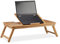 Relaxdays 10022218 Table d’Ordinateur Portable XL Bambou Aération Idéale Régler Hauteur 5 Inclinaisons Tablette Tiroir Nature, HLP 49 x 90 x 35 cm