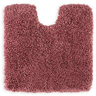 WohnDirect Premium Hochflor Badezimmerteppich Rosa • Rutschfester & Extra Flauschiger Badvorleger • Badteppich, Badematte 45 x 45 cm MIT Ausschnitt