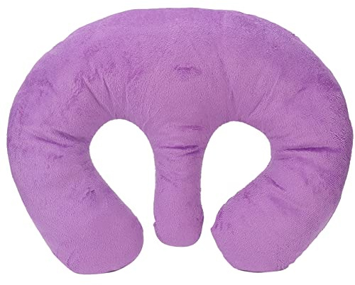Pillow Feminine Bolster Pillow for Massage & Beauty Salons – Soft Cotton Chest Support Cushion for Implants, Large Breasts & Wrinkle Prevention (Purple)