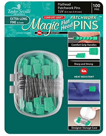 Taylor Seville Magic Flachkopf-Patchwork, extra lang, fein, .5, 100 Stück