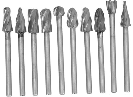 HONMEET Hartmetallbohrer Fräser 10 Stück Silber Zubehör für Stabschleifer Elektrowerkzeuge und Schleifmaschinen Rotationsfräser für Metall Holz Gravur Polieren Modellbau Heimwerker