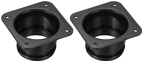 PATIKIL 3 Duct Connector Flange, 2 Pack Dryer Vent Wall Plate Square to Round Straight Ducting Plate for Air Heating Cooling Ventilation Exhaust Fan, Black