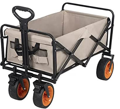 LENMA Faltbarer Bollerwagen for Den Sport, Allzweckwagen Mit Großen All-Terrain-Rädern, Faltbarer Hochleistungswagen, Faltbarer Wagen for Garten-Strandsport Im Freien(B)