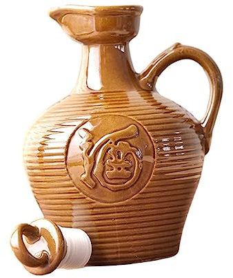 Cabilock Ceramic Wine Jug Handle 1 Pound Capacity Portable Wine Kettle for Household Use for Beverages and Parties
