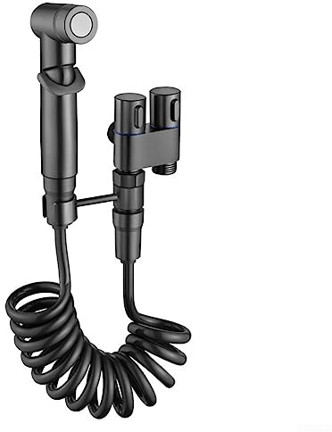 ARMYJY Toilet Bidet Sprayer Set,Hygienic Shower for Home Bathroom Toilet Bidet Shower Head Double Outlet Angle Valve(Grey)