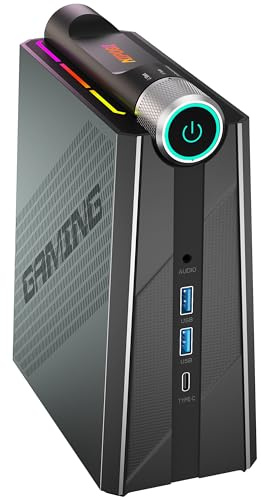 NiPoGi AM08 Pro Vertical RGB Mini PC à 3 Mode ΑΜD Ryzen 7 7735HS(jusqu'à 4,75GHz) 32Go Dual Bandes DDR5 1024Go M.2 NVme/SATA SSD Ordinateur de Bureau,4K Triple Display/WiFi 6/HDMI+Type-C Jeux Bureau
