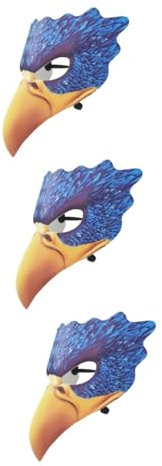 Holibanna 3stücke Halloween Vogelform Maske Mit Flügeln Kreative Karnevalsmaske Für Erwachsene Für Halloween Cosplay Und Maskerade Leicht Und Bequem Blau