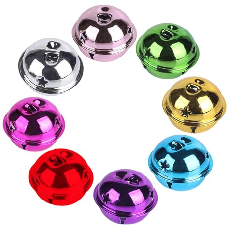 Bunte Weihnachtsglocken, runde Metallglocken, 30 mm, leuchtende Farben, Glöckchen zum Basteln, Weihnachten, Windspiele, Schmuck, Ornamente, Urlaub, Zuhause, Party-Dekoration, 20 Stück