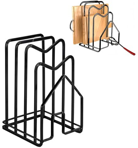 Schneidebrett Halter,Deckelhalter Küche,Deckel Organizer Küche,Topfdeckel Organizer,Topfdeckelhalter,Schneidebrett Rack,Schneidebrett Ständer Fur Aufbewahrung Von Schneidebrettern,Topfdeckeln,Tellern