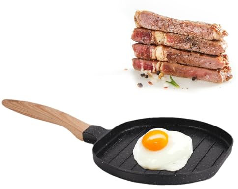 Padella antiaderente, padella per bistecca per hamburger, padella multiuso per pancake con foro, pentole per uova per colazione, lavabile in lavastoviglie, teglia da forno per fornello, piano cottura