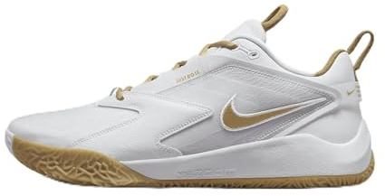 Nike HyperAce 3 FQ7074-105 Chaussures de volleyball Blanc/Photon Dust/M, Blanc/poussière de photon/doré métallique, 41 EU