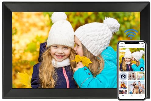 Funcare Digital Photo Frame 15.6 Inch, 1920 * 1080 HD IPS Touch Screen Wifi Digital Picture Frame, 32GB Electronic Photo Frame, Auto-Rotate, Wall Mountable, Easy to Share Photos and Videos via APP