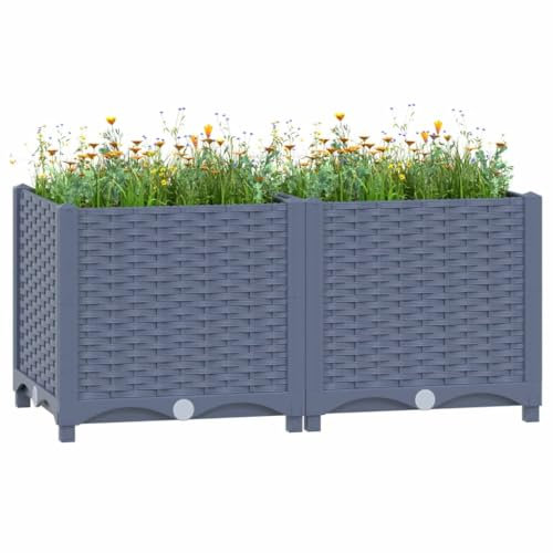 kübel,pflanzkübel Kunststoff groß 100cm,Hochbeet 80x40x38 cm PolypropylenGeeignet für Garten, Terrasse, Schlafzimmer, Wohnzimmer