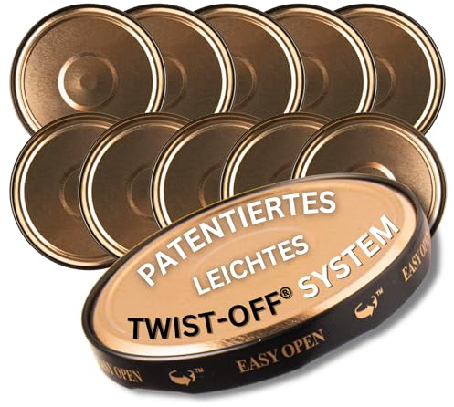10x Schraubdeckel 82mm für Gläser - Orbit ™ neues Patent, Twist-Off Deckel Set aus Metall, Ersatzdeckel für Einmachgläser, Deckel mit 6 Einrastzähnen für Sturzgläser - wiederverwendbar und Dicht