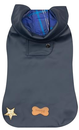 Preziosi Pet - Impermeabile Per Cane Colore Blu, Taglia Piccola 25 Cm, Chiusura Regolabile, Foro Per Guinzaglio. Abbigliamento Antipioggia, Antivento animali