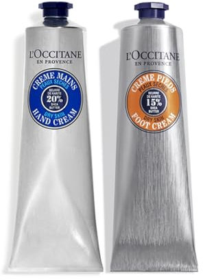 L'OCCITANE Shea Butter Hand & Foot Care Duo | Hydrates Dry Skin | Vegan & 98% Readily Biodegradable | Luxury & Clean Beauty Hand & Foot Care for All Skin Types