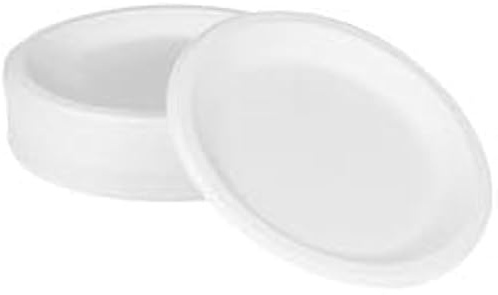 ECOSHIN Compostable Small White Paper Plates, [50-Pack] Heavy Duty Disposable Sugarcane Bagasse Plates | Eco Friendly Biodegradable Microwave Safe Party Plates (50, 12 inch)