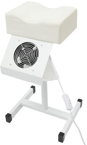 ACROSSPART Mobile Pediküre Stuhl, Fußpflegestuhl mit Absaugung, Höhenverstellbar Beinstütze, Salon Hocker, Maniküre Fußstütze, 31 * 28 * 45cm (Weiß)