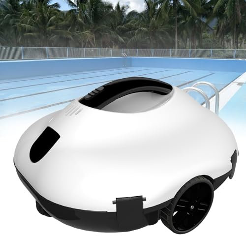 Nettoyeurs de piscines robotiques sans fil, 130 minutes de nettoyage, robot de piscine automatique, 1-80 m² Robot de nettoyant de piscine avec fonction de stationnement automatique pour les piscines