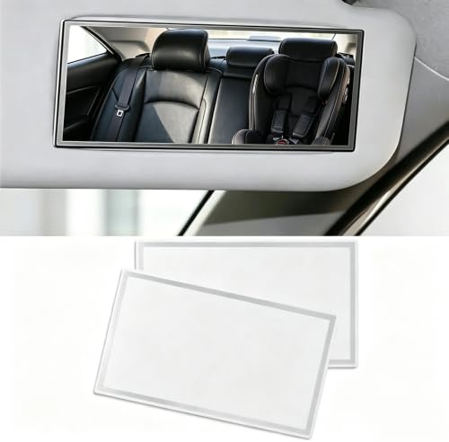 2 Stücke Auto Sonnenblende Spiegel zum Kleben, 15x8cm Autospiegel Kosmetikspiegel, HD Make-up Mirror, Universal Schminkspiegel, Sonnenblende Innenspiegel mit Spiegel Kleben
