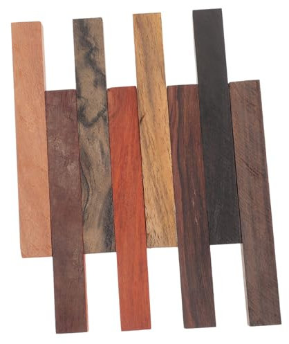 OSALADI 8pezzi Kit per Creazione Penne Legno Esotico Materiali per Fai da Te Blanks per Tornitura Legno Design Rotante per Progetti Artigianali Pattern Unici Naturale