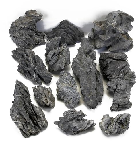 KINGRUI Natürlicher Seiryu Rock Drachenstein 5kg – Aquarium Steine für Aquascaping, Aquariengestaltung, Terrarium & Vivarium, 7–15 cm