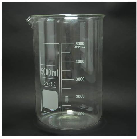 Glassware Labware 5000mL Glass Beaker 5L Low With Spout Mouth Borosilicate3.3 Glassware