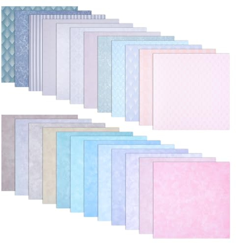 NBEADS 48 Blatt 48 Farben Scrapbook Papier, 30.5x30.7cm Quadratisches Doppelseitiges Bastelpapier Mit Böhmischem Muster Für Collagen Kreative Journal Dekorations Hintergrundblätter, 0.1mm Dick