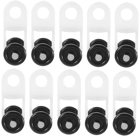 VALICLUD 10 Piezas Polea De Riel De Cortina De Techo Rodillos Metálicos para Riel De Cortina Mini Polea De Plástico De Dos Ruedas Deslizadores De RV
