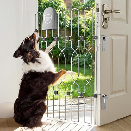 Snagle Paw Einziehbar Metall Türschutzgitter für Haustüren, Anti-Ausbruch Türschutzgitter, 62cm Breite 88.5 cm Höhe Absperrgitter für Türöffnungen, Faltbar & Sicher Türgitter für Türöffnungen