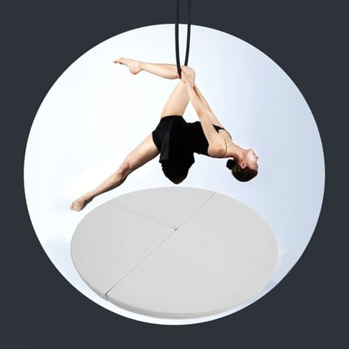 Sicherheitsmatte für Lyra-Hoop-Reifen aus Metall, verdickte Sicherheitsmatte für Aerial Yoga/Pole Dance, faltbare Fitnessmatte für Erwachsene und Kinder, Yogamatte (Schwarz, 150 cm x 5 cm (59 x