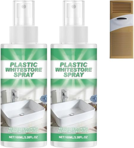 Vergilbtes Plastik wieder weiß, Gilb Reiniger Kunststoffreiniger, geeignet für Klimaanlagen, Fensterrahmen, Waschmaschinen und Haushaltsgeräte, Sanft und effektiv (2 Stück)