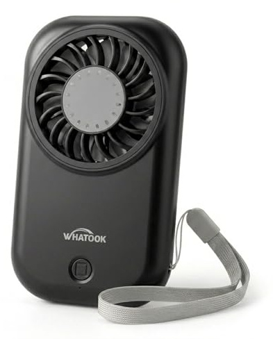 WHATOOK Mini Handheld Turbo Fan: 0.59in Ultra-Slim & 0.12lbs Light Pocket Fan, 11000 RPM Power, 5 Speeds, USB-C Rechargeable Portable Small Personal Hand Fan for Travel Essentials,Outdoor,Gift,Black