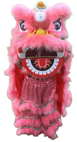 Lejondansdräkt för barn – traditionell kinesisk maskot för åldrarna 5–12, perfekt för karneval, festivaler och fester
