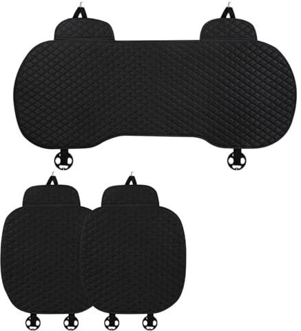 Marjoramy Set Completo da 3 Coprisedile Auto in Lino Universali, Proteggi Sedili Antiscivolo Traspiranti e Resistenti per Anteriori e Posteriori, per Autovetture, Berline e SUV