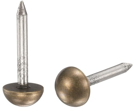 QUARKZMAN 20Stück Massive Messing Polsternägel 10mm Retro Polsternägel Dekorative Daumendruckstifte Für Holzkisten Teppich Sofa Möbel Lederhandwerk Bronze