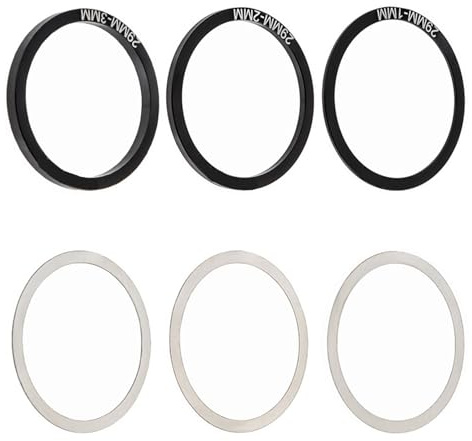 6 Stück vielseitige Abstandshalter aus Aluminiumlegierungen, Radfahren, Gabelschaft, konische Unterlegscheiben für Wartungsarbeiten an Mountainbikes und Rennrädern, Korrosionsschutz für Fahrräder