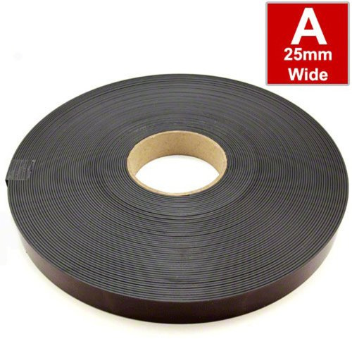 MagFlex® Flexible Magnetic Tape with Premium Self Adhesive Designed to Provide a Strong Grip on Magnetic Metal Based Surfaces - Polarity A - 25.4mm Wide - 30m Length
