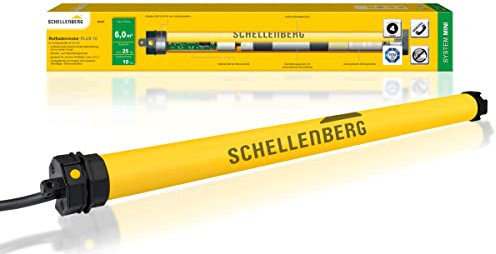 Schellenberg 20410 Rolladenmotor Mini Plus 10 Nm, elektronische Endlageneinstellung, bis zu 6 m² Fläche, Rohrmotor für 40 mm Welle, Komplettset inkl. Wandlager