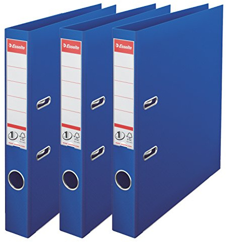 Esselte, N°1 Power, Confezione da 3 raccoglitori a leva, blu, dorso 50mm, A4, PP, 624278