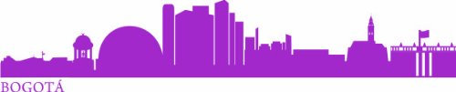 INDIGOS UG - Wandtattoo Wohnzimmer - Wandaufkleber Bogotá (Kolumbien) 160x27 cm - Flieder e529 Skyline Stadt - Aufkleber Kinderzimmer Schlafzimmer Küche Badezimmer Büro Dekoration