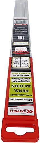 10 Varillas de Soldadura de Latón con Decapante - Ø 2 mm - L 380 mm - Para Soldar Tubos de Acero, Calefacción y Piezas Mecánicas - Varilla Laton Soldadura - EXPRESS