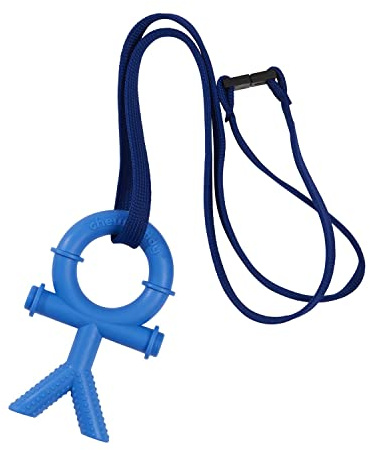 Sensory Direct Chewbuddy Stickman & Lanyard - Pack of 1, Sensory Chew or Teething Aid | for Kids, Adults, Autism, ADHD, ASD, SPD, Oral Motor or Anxiety Needs | Blue