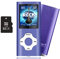 32Go Lecteur MP3 Sport pour Courir, Portable Lecteur Musical sans Perte HiFi, Radio FM, Enregistreur Vocal, Vidéo, E-Book, 18 Heures de Lecture de Musique, Carte TF Jusqu’à 128 Go Violet