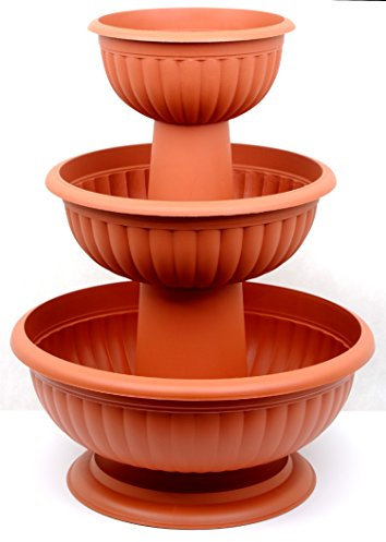 POKM Toolsmarket GmbH Blumensäule Blumenständer Pflanzschale Grace ?25cm bis 45cm Terracotta