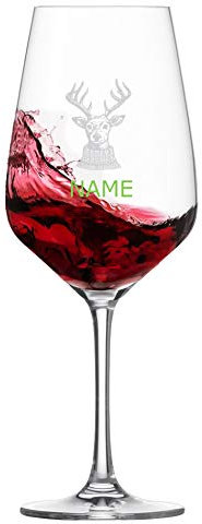 Schott Zwiesel - Copa de vino tinto [botón] – Diseño navideño + nombre personalizado – MeinGlas (Xmas motivo 05)