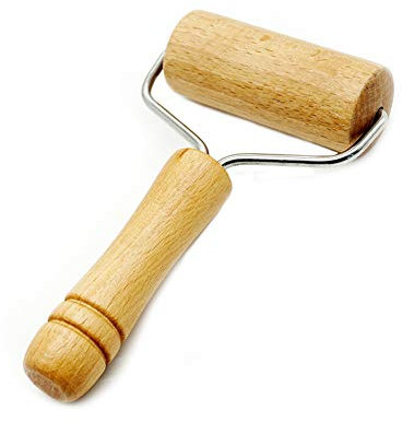 Zasiene Teigroller Klein Teigausroller Teigroller Holzwaren Pizzaroller für Nudelteig Pizza Kuchen Teigroller Backzubehör,19 * 9.5cm