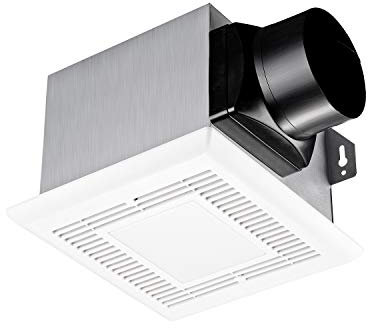 Tech Drive Badventilator mit Licht 50 CFM 1.0Sone kein Dachboden notwendig, sehr leise Badlüftung und Abluftventilator mit LED-Licht 4000K 600LM, 10,2 cm Kanal