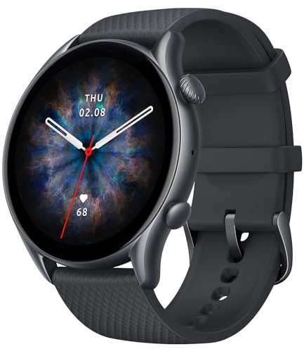 Amazfit GTR 3 Pro Montre Intelligente pour Homme, autonomie de 12 Jours, Alexa intégrée, Appel et SMS Bluetooth, GPS et 150 Modes Sportifs, écran AMOLED de 3,6 cm, Montre de Fitness avec Suivi de